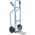 EUROKRAFT Sackkarre mit Kufen, blau Paketschaufel-BxT 430 x 250 mm, verzinkt Luftbereifung