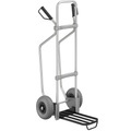 EUROKRAFT Aluminium-Sackkarre GO mit Kufen Paketschaufel-BxT 430 x 250 mm, schwarz, mit Griff PU-Bereifung, ab 5 Stk