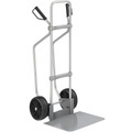 EUROKRAFT Aluminium-Sackkarre GO mit Kufen Schaufel-BxT 450 x 500 mm, verzinkt Vollgummibereifung