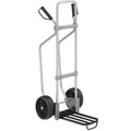 EUROKRAFT Aluminium-Sackkarre GO mit Kufen Paketschaufel-BxT 430 x 250 mm, schwarz, mit Griff Vollgummibereifung, ab 5 Stk