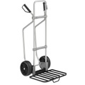 EUROKRAFT Aluminium-Sackkarre GO mit Kufen Paketschaufel-BxT 430 x 450 mm, schwarz, mit Griff Vollgummibereifung, ab 5 Stk