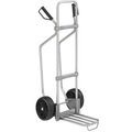 EUROKRAFT Aluminium-Sackkarre GO mit Kufen Paketschaufel-BxT 430 x 250 mm, Alu, mit Griff Vollgummibereifung