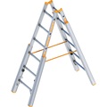Treppen-Stehleiter mit Niveauausgleich, beidseitig begehbar 6 Sprossen