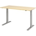 UPLINER-K - Schreibtisch, elektrisch höhenverstellbar 700 - 1200 mm, BxT 1600 x 800 mm Platte Ahorn-Dekor