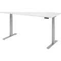 UPLINER-K - Schreibtisch, elektrisch höhenverstellbar 640 - 1290 mm, BxT 1800 x 800 mm Platte weiß
