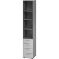 undefined, VERA-ZWO - Regal-/Schubladenkombination, HxBxT 2156 x 400 x 420 mm, graphit / silber