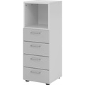 undefined, VERA-ZWO - Regal-/Schubladenkombination, HxBxT 1100 x 400 x 420 mm, lichtgrau / silber