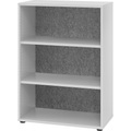 ANNY-AC - Regal mit Akustik-Rückwand HxBxT 1100 x 800 x 400 mm, 2 Fachböden lichtgrau