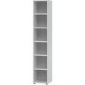 ANNY-AC - Regal mit Akustik-Rückwand HxBxT 2156 x 400 x 400 mm, 5 Fachböden lichtgrau