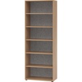 ANNY-AC - Regal mit Akustik-Rückwand HxBxT 2156 x 800 x 400 mm, 5 Fachböden Nussbaum-Dekor
