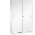 CP ACURADO Schiebetürenschrank 3 Fachböden, 2 Schließfächer, HxBxT 1950 x 1200 x 500 mm verkehrsweiß