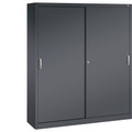 CP ACURADO Schiebetürenschrank 6 Fachböden, 2 Schließfächer, HxBxT 1950 x 1600 x 400 mm schwarzgrau