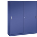 CP ACURADO Schiebetürenschrank 6 Fachböden, 2 Schließfächer, HxBxT 1950 x 1600 x 400 mm lapisblau