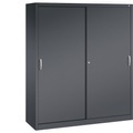 CP ACURADO Schiebetürenschrank 6 Fachböden, 2 Schließfächer, HxBxT 1950 x 1600 x 500 mm schwarzgrau