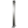 Edelstahl-Sperrpfosten 70 x 70 mm, Spitzkopf zum Aufdübeln, klappbar, Profilzylinder