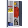 QUIPO Stahlschrank mit Sockel 1 Garderobenleiste, 3 Fachböden lichtgrau / basaltgrau