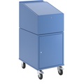 EUROKRAFT, EUROKRAFT Rollpult mit Schrank inkl. 2 Fachböden Farbe Lichtblau RAL 5012