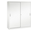 CP ACURADO Schiebetürenschrank 6 Fachböden, 2 Schließfächer, HxBxT 1950 x 1600 x 500 mm verkehrsweiß