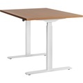 Topstar Schreibtisch, elektrisch höhenverstellbar BxT 1200 x 800 mm Platte Buche-Dekor, Gestell weiß