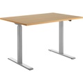 Topstar Schreibtisch, elektrisch höhenverstellbar BxT 1200 x 800 mm Platte Buche-Dekor, Gestell grau