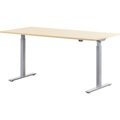 Topstar Schreibtisch, elektrisch höhenverstellbar BxT 1600 x 800 mm Platte Ahorn-Dekor, Gestell grau