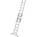 MUNK Stufen-Schiebeleiter, 2-teilig mit nivello®-Traverse 14 Stufen