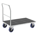 EUROKRAFTpro Plattformwagen mit Rohrschiebebügel, Ladeflächen-LxB 1250 x 800 mm, Vollelastik
