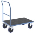 EUROKRAFTpro Plattformwagen mit Schiebebügel, Ladeflächen-LxB 1050 x 700 mm, Vollelastik