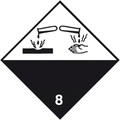 undefined, Gefahrgutaufkleber, Ätzende Stoffe (Gefahr der Klasse 8), ohne Text, VE 500 Stk, weiß, ab 2 VE