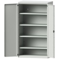 EUROKRAFTpro Schwerlastschrank aus Stahl, 4 durchgehende Fachböden, lichtgrau/lichtgrau