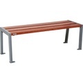 PROCITY Holzsitzbank SILAOS® ohne Rückenlehne, Höhe 437 mm, Länge 1200 mm, schwarz, mahagoni