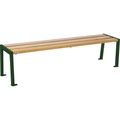 PROCITY Holzsitzbank SILAOS® ohne Rückenlehne, Höhe 437 mm, Länge 1800 mm, moosgrün, Eiche-Dekor hell