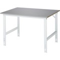 RAU Arbeitstisch, höhenverstellbar, 760 - 1080 mm, Edelstahl-Platte, BxT 1250 x 1000 mm