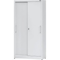 EUROKRAFTbasic Schiebetürenschrank, Stahlkorpus, HxBxT 1950 x 1000 x 500 mm, grau