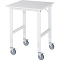 RAU Fahrbarer Arbeitstisch, Gestell 60 x 30 mm, Platten-BxT 750 x 800 mm, Melaminplatte