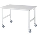 RAU Fahrbarer Arbeitstisch, Gestell 60 x 30 mm, Platten-BxT 1500 x 1000 mm, Melaminplatte