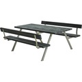 ALPHA Kombimöbel, LxT 1170 x 1850 mm, mit 2 Rückenlehnen, grau