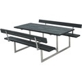 BASIC Kombimöbel, LxT 1770 x 1770 mm, mit 2 Rückenlehnen, grau