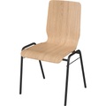 Holz-Schalenstuhl mit durchgehender Schale Gestell beschichtet, VE 4 Stk Holz Buche natur