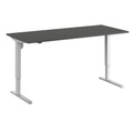 Schreibtisch Venla, elektrische Höhenverstellung, gerade, BxT 1800 x 800 mm, dunkelgrau/weiß
