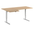 Eckschreibtisch Venla, elektrische Höhenverstellung, links, BxT 1800 x 1200 mm, Buche/weiß