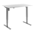 Schreibtisch Atlanta, elektrische Höhenverstellung, gerade, BxT 1200 x 800 mm, weiß/silber