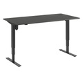 Schreibtisch Atlanta, elektrische Höhenverstellung, gerade, BxT 1600 x 800 mm, dunkelgrau/schwarz