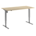 Schreibtisch Atlanta, elektrische Höhenverstellung, gerade, BxT 1600 x 800 mm, Eiche/silber