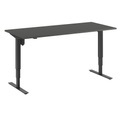 Schreibtisch Atlanta, elektrische Höhenverstellung, gerade, BxT 1800 x 800 mm, dunkelgrau/schwarz