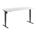 Schreibtisch Atlanta, elektrische Höhenverstellung, gerade, BxT 1800 x 800 mm, weiß/schwarz