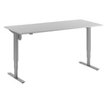 Schreibtisch Atlanta, elektrische Höhenverstellung, gerade, BxT 1800 x 800 mm, lichtgrau/silber