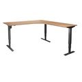 Eckschreibtisch Atlanta, elektrische Höhenverstellung, rechts, BxT 1800 x 2000 mm, Birke/schwarz