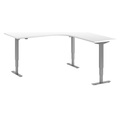Eckschreibtisch Atlanta, elektrische Höhenverstellung, rechts, BxT 1800 x 2000 mm, weiß/silber