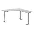 Eckschreibtisch Atlanta, elektrische Höhenverstellung, rechts, BxT 1800 x 2000 mm, lichtgrau/silber